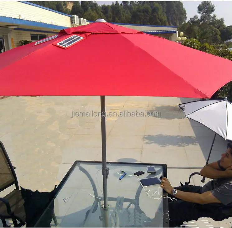 Solar Powered Patio Beach Umbrella With Usb Ports Buy Patio Umbrella With Solar Power And Usb Ports Solar Power Ubeach Umbrella With Usb Portsmbrella Solar Powered Patio Parasol Beach Umbrella With