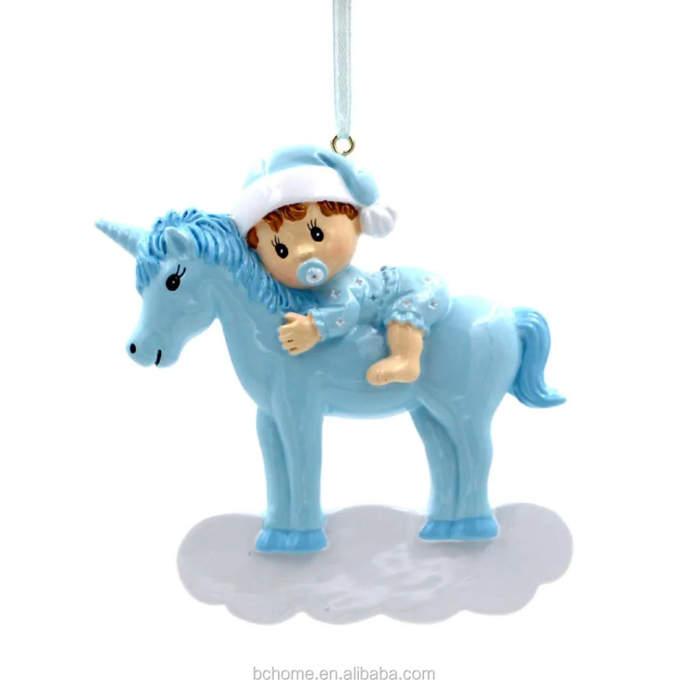 baby's first christmas unicorn ornament