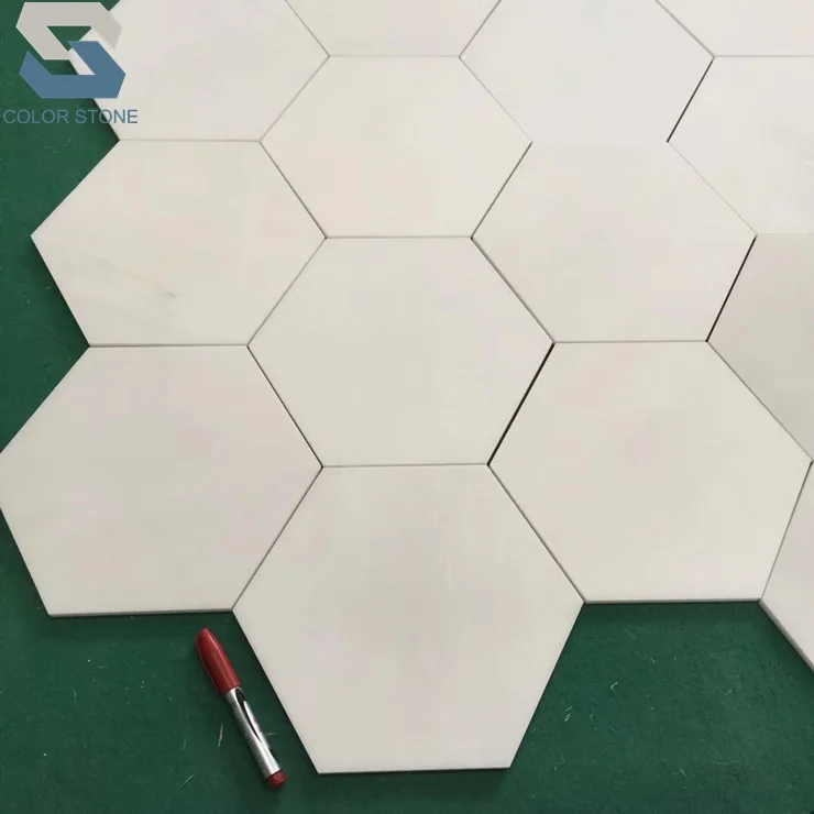 Cheap hexagonal natural China white stone mosaic floor tile