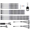 Super Bright 60 Motorcycle LED Neon Light Kit - Multicolor, 10 Flexible Strips/Car LED RGB Interior Light with Remote Control