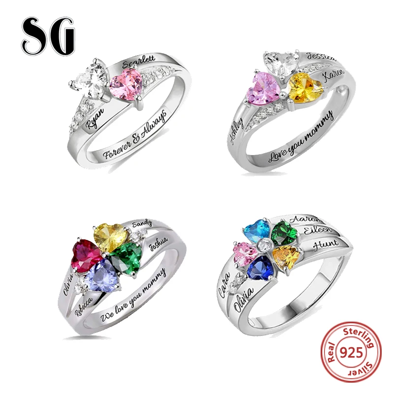Sterling Silver Personalized Rings With 