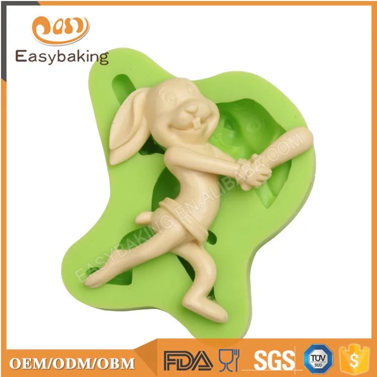ES-2203 3D Easter rabbit silicone cake decoration mold