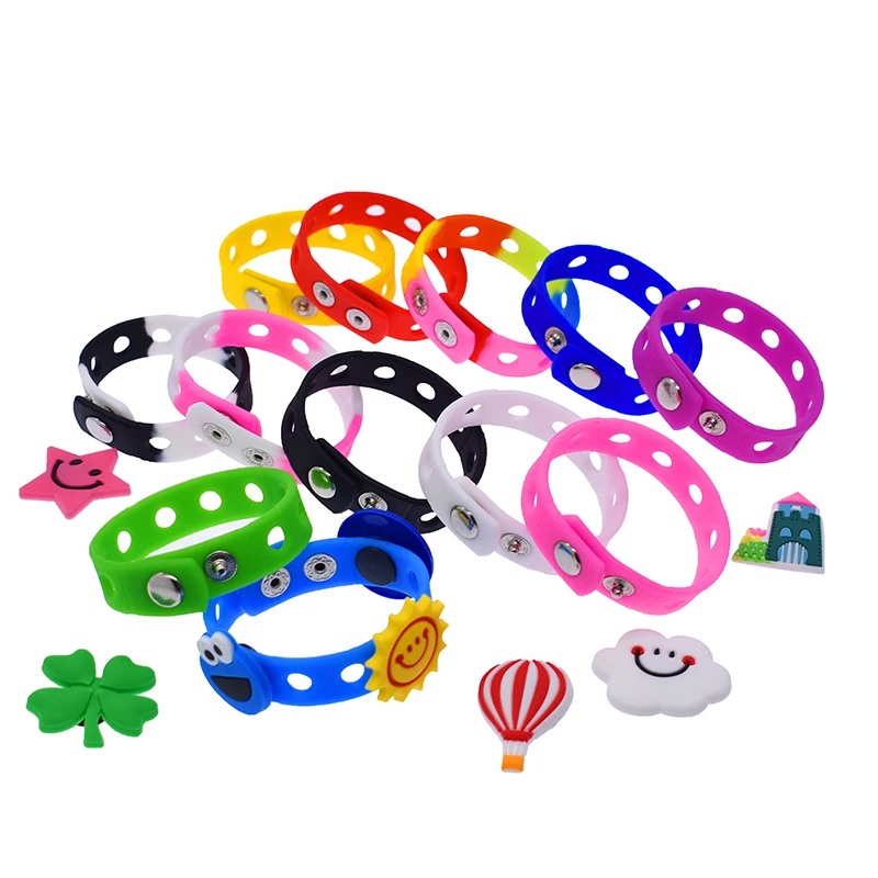 

high quality diy bulk ilicone bracelets for chidren,10 Pieces, Black/blue/red/white/green and so on as picture