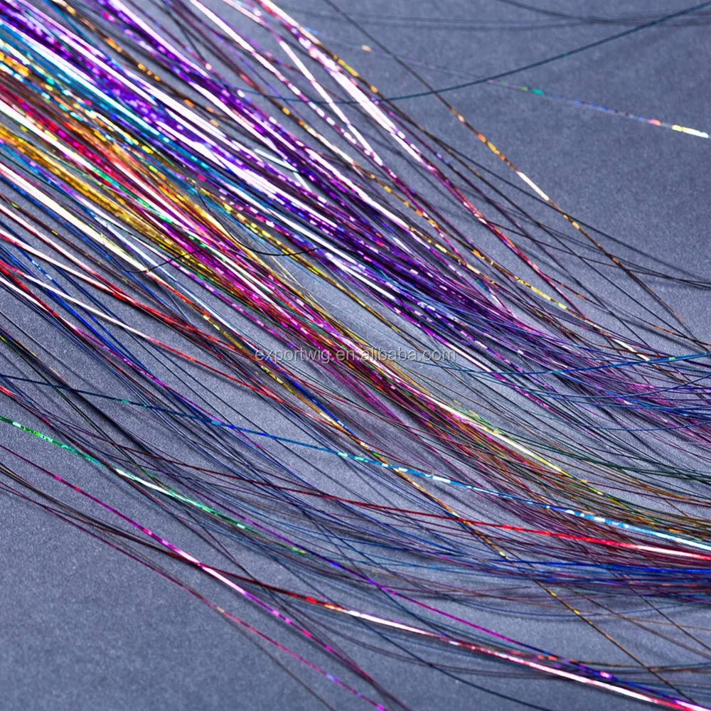Hair Tinsel Sparkl Glitter Hair Tinsel 120cm 48inch Laser Synthetic