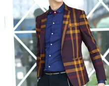 2015 New Arrival High Quality Design Blazers Men Suit Stripe Personality Casual Blazer For Men Blazers Slim Fit Men