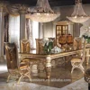 2016 new design baroque style brass and Wood solid wood classic italian dining room sets