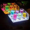 Color changeable LED Acrylic Tray 6/12-Bottle Shot Acrylic Bullet Cup drinkware Holder light up Wine acrylic rack