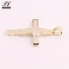 Factory sale 10 k 14 k gold solid hip hop pendant +925 jesus cross charm cz pendant