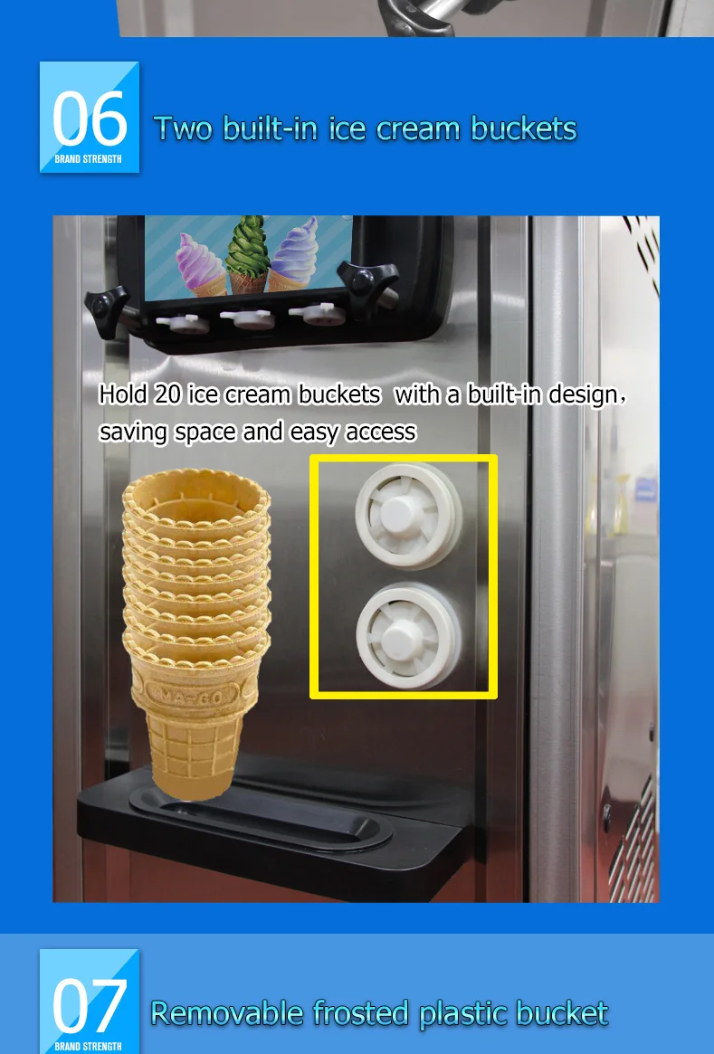 Commercial 3 flavor soft serve ice cream machine factory price