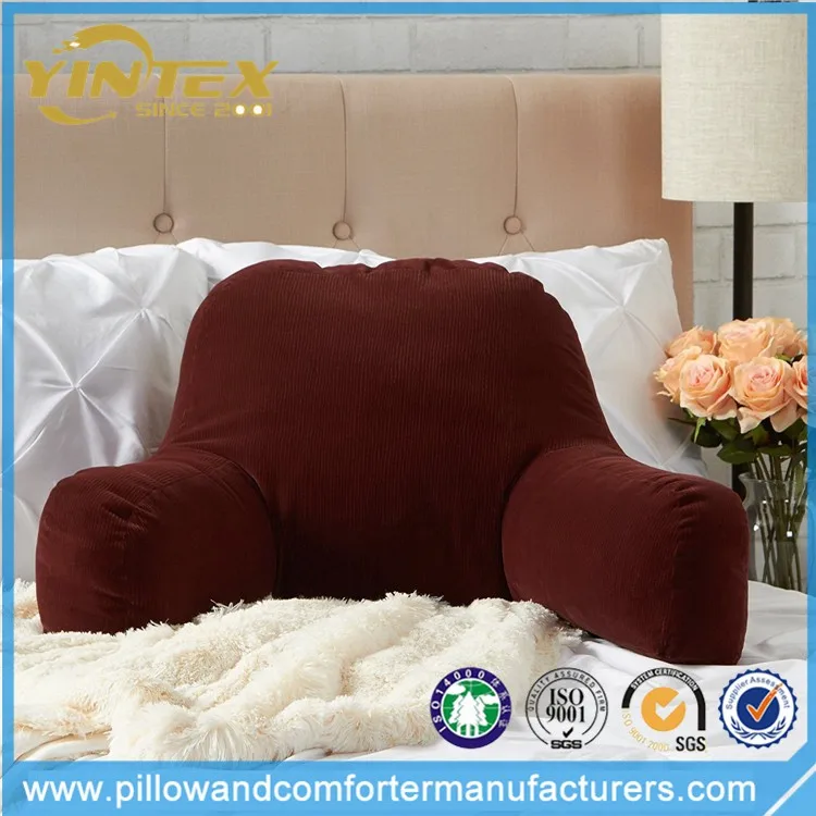 Reading Pillow Shredded Foam Bed Rest Pillow Chair With Arms 15 Inch