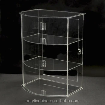 Large Acrylic Lockable Display Cabinet Plastic Storage Cabinet