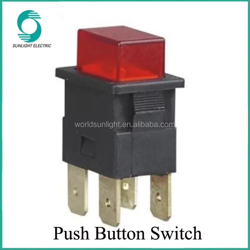 Pbs-87 Ps23-16 16a 250vac On-off Red 4 Pin Push Button Switch With Led ...