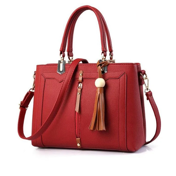 Flipkart Hot Sale Tassel Ladies Black Soft Pu Trend Leather Handbag ...