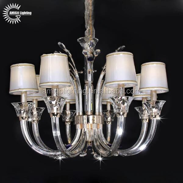 latest design 8 lights hand blown white murano glass chandelier A6666-8