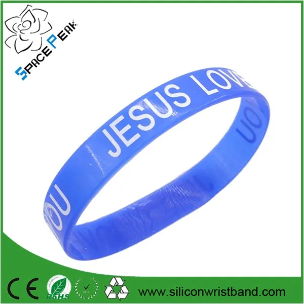 Jesus Loves You Silicone Wristbands Rubber Inspirational Bracelets