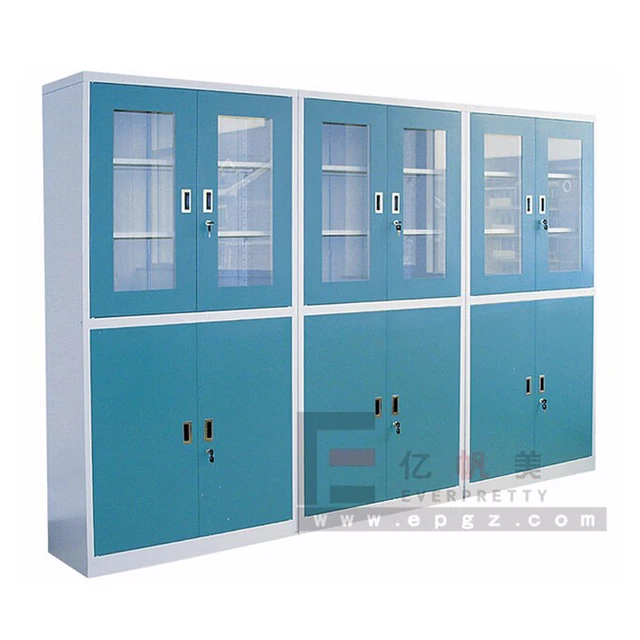 Cold Rolling Steel Laboratory Cabinet Glass Door Lab Storage