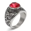 Fashion Stainless Steel Custom Ring with Stone/High School Graduate Ring Wholesale