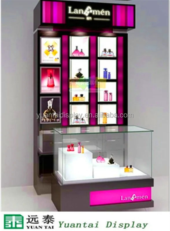 modern perfume display rack mac cosmetics franchise showcase