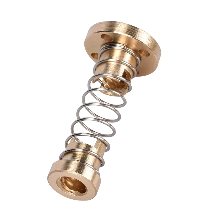 Biqu T8 M8 Lead Screw Nut Copper Antibacklash Nuts With Spring Pitch 2