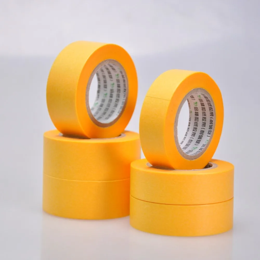 Yellow High Temperature Resistance Washi Masking Tape For Painting 