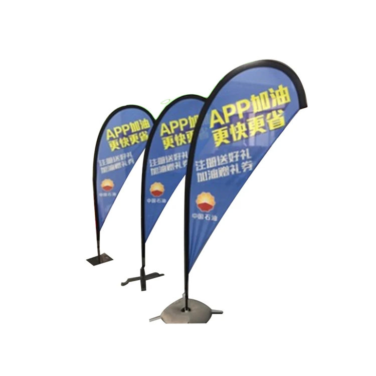 Polyester Feather Flag Promotional Usage Advertising Exhibition