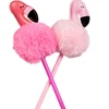 Tropical Flamingo Pink Wooden Pen Bird Carved Wood Novelty School Cute Writing Usage
