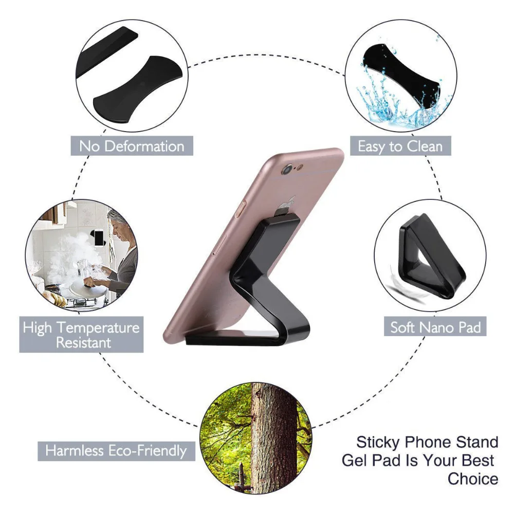 Universal Car Phone Holder Flourish Lama Nano Rubber Fixate Gel Pad for Tablet Mobile Phone Stand Wall Desk Stickers Paste Stand