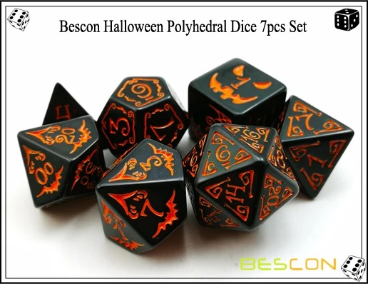 Bescon Halloween Polyhedral Dice 7pcs Set Halloween Rpg Dice Set D4 D6 D8 D10 D12 D D Set Of 7 Halloween Dice Dnd Dice Strategy Games Aliexpress