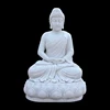 Chinese style large garden white antique marble carved buddha