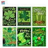 Leprechaun Hat St. Patrick's Day Garden Flag Shamrocks Irish and four-leaf clovers