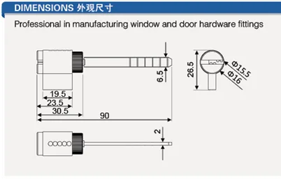 NOC-1 China manufacturer brass 5 pins key cylinder
