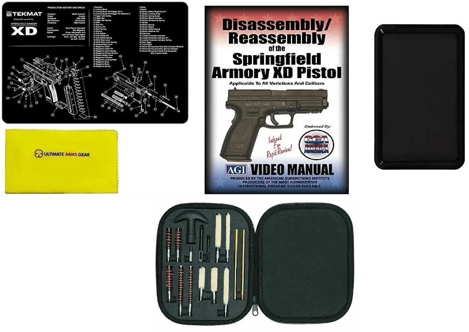 Get Quotations · AGI DVD Springfield Armory XD Takedown + Ultimate Arms  Gear Gunsmith Cleaning Tool Gun Mat +