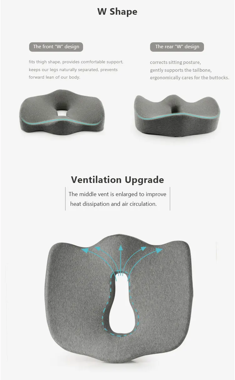Foldable Shock Absorbing Coccyx Orthopedic Car Driver Luxury Cushions Driver Car Seat Cushion For Back Pain