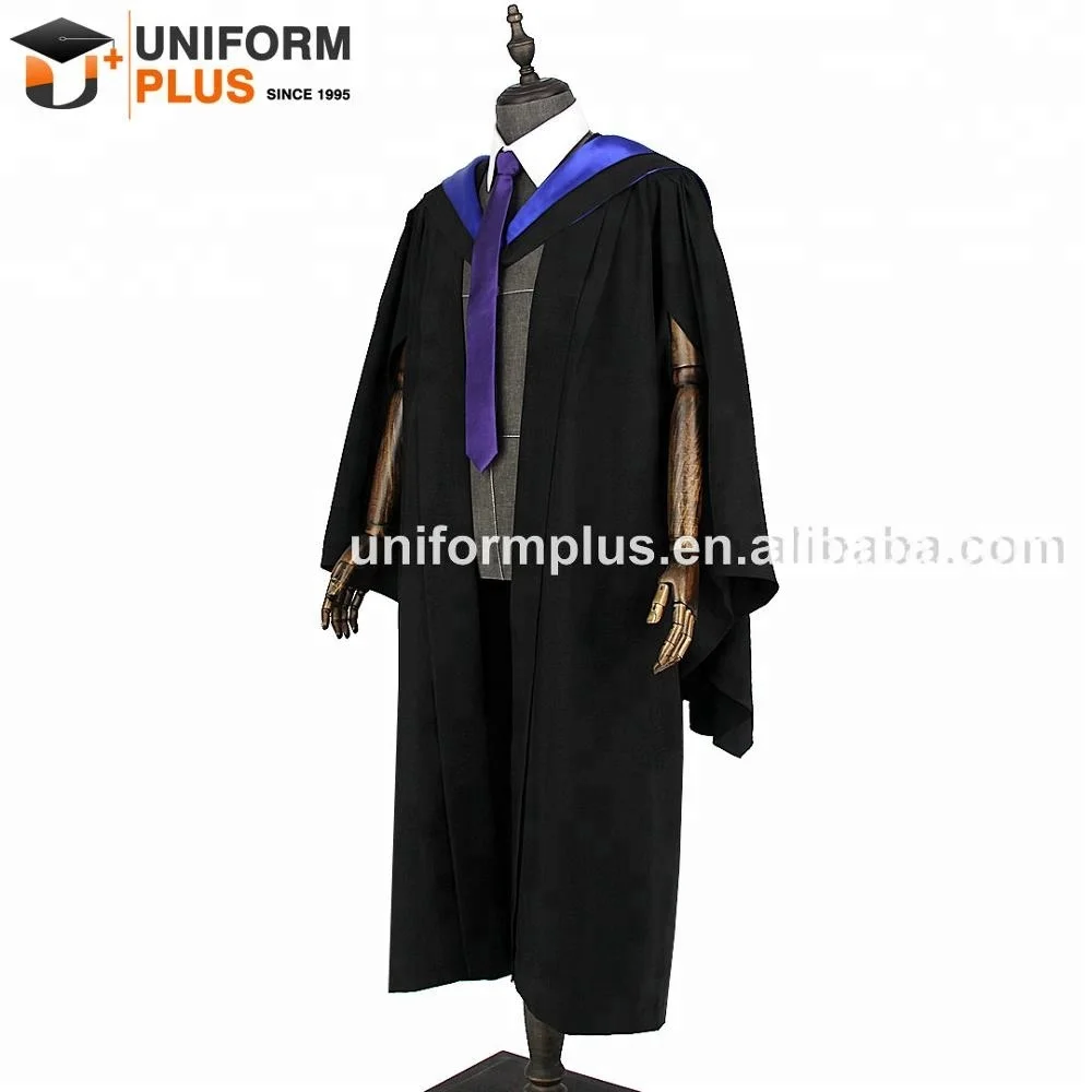 High Quality Custom University School Black Bachelor Diploma Graduation Robe And Graduation Toga