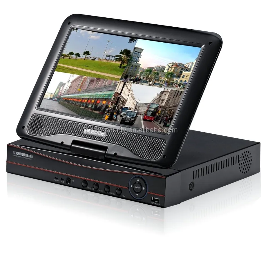 1080p 4 Channel Hd Ahd Dvr With 10 Inch Lcd Monitor For Home/office