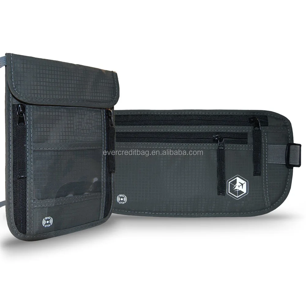 Rfid Money Belt and Neck Pouch Twin Pack