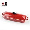 Rectangle shape ceramic casserole pan cookware brands with lid