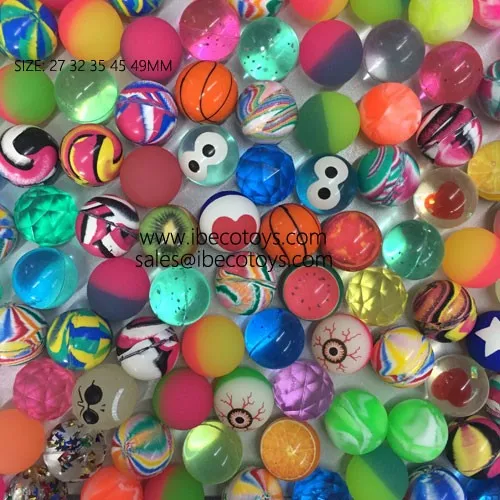 27mm 32mm 45mm Bulk Vending Machine Rubber Bouncing Balls Wholesale