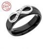 fashion silver jewelry with ceramic black/white infinity silver ceramic ring