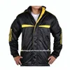 Mens 100% polyester black amber tape windproof tracksuit jacket