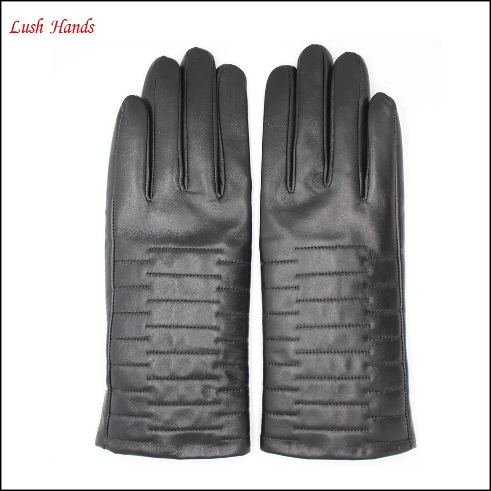 Womens daily dress leather gloves stiching in classic and simple disgn for promotion and gift