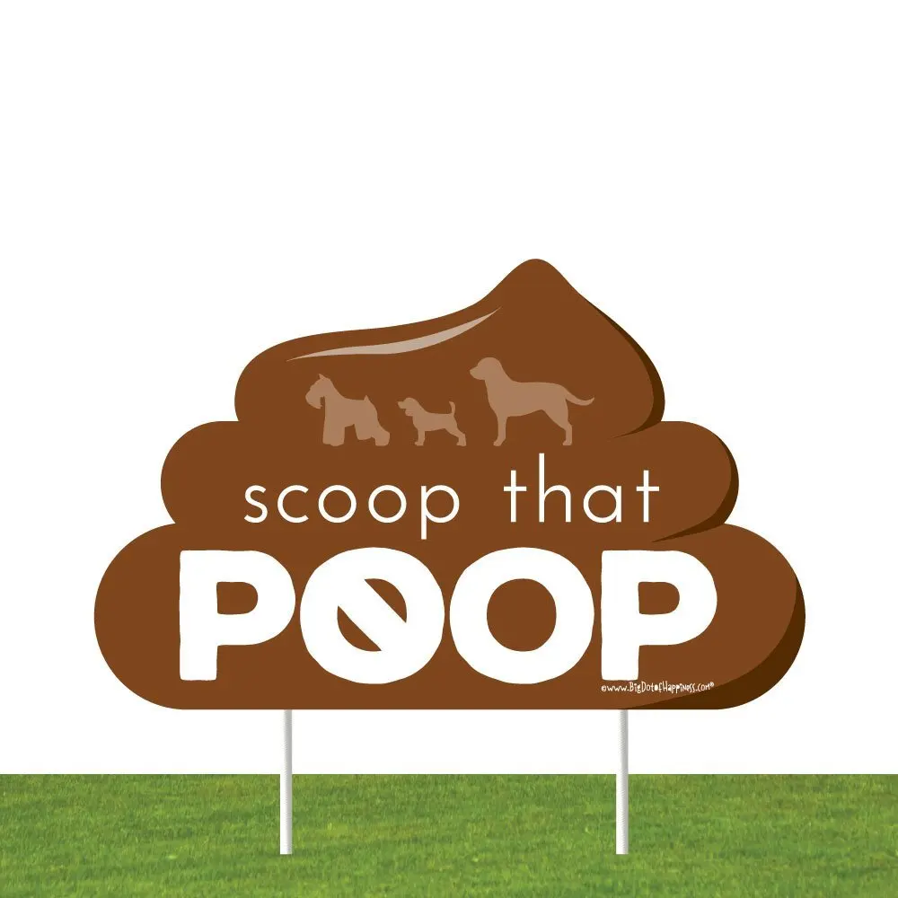LegendFunny Dog Poop Message with Graphic 12 High X 18 Wide SmartSign Aluminum Sign Green on Ivory