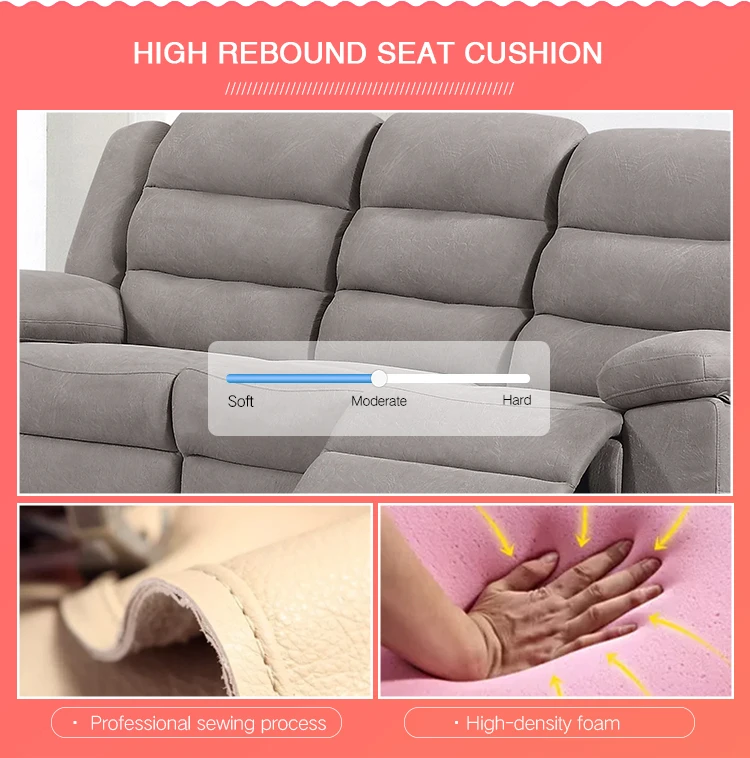 Wholesale Fabric Recliner Sofa Set Modern Living Room Furniture 1 2 3