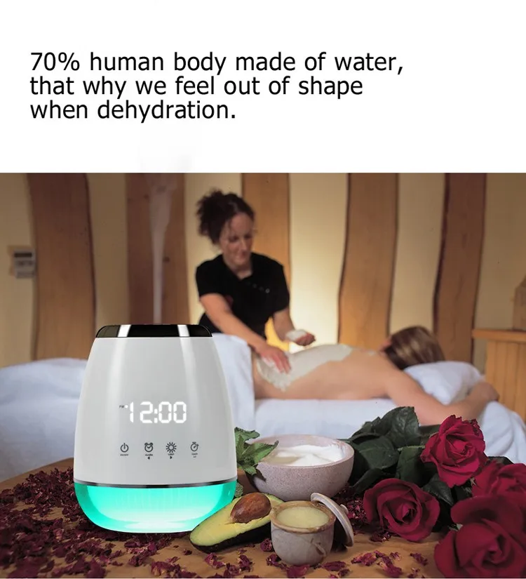 2017 best price ultrasonic aromatherapy diffuser/Alarm Clock air humidifier with 1 year warranty