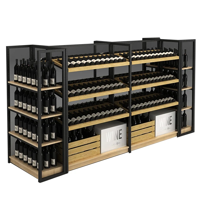 Wholesale Metal Wooden Steel Used Fancy Commercial Display Rack For Wine Store Buy Used