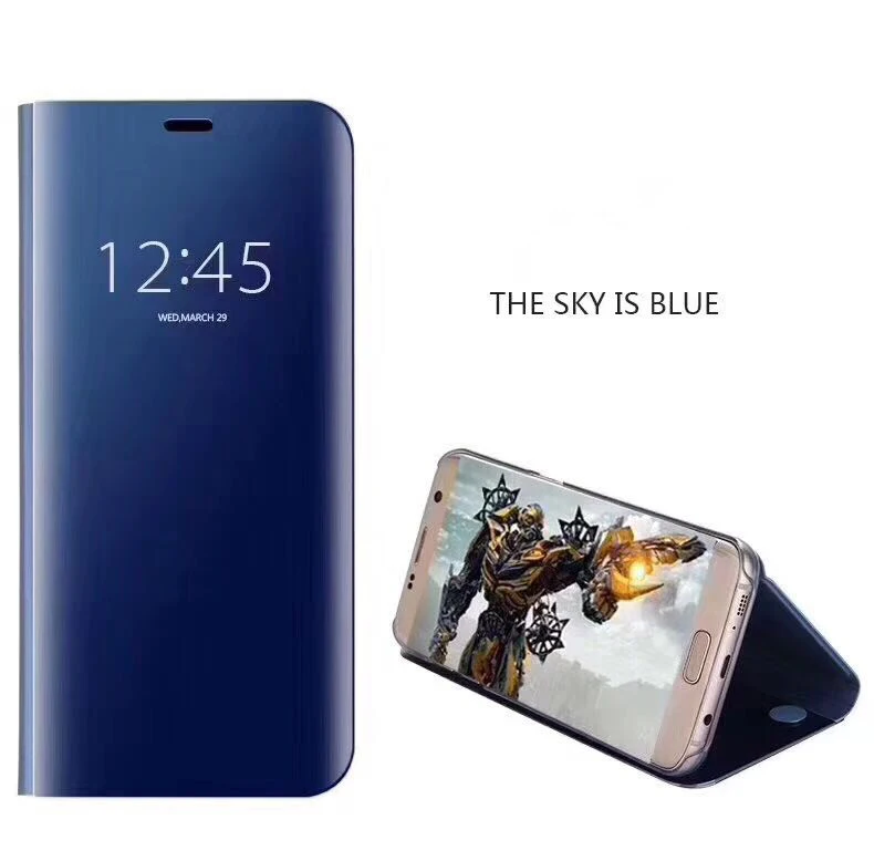 Luxury Mirror View Flip Phone Case Pu Leather Case With Stand For Samsung Galaxy Note 9