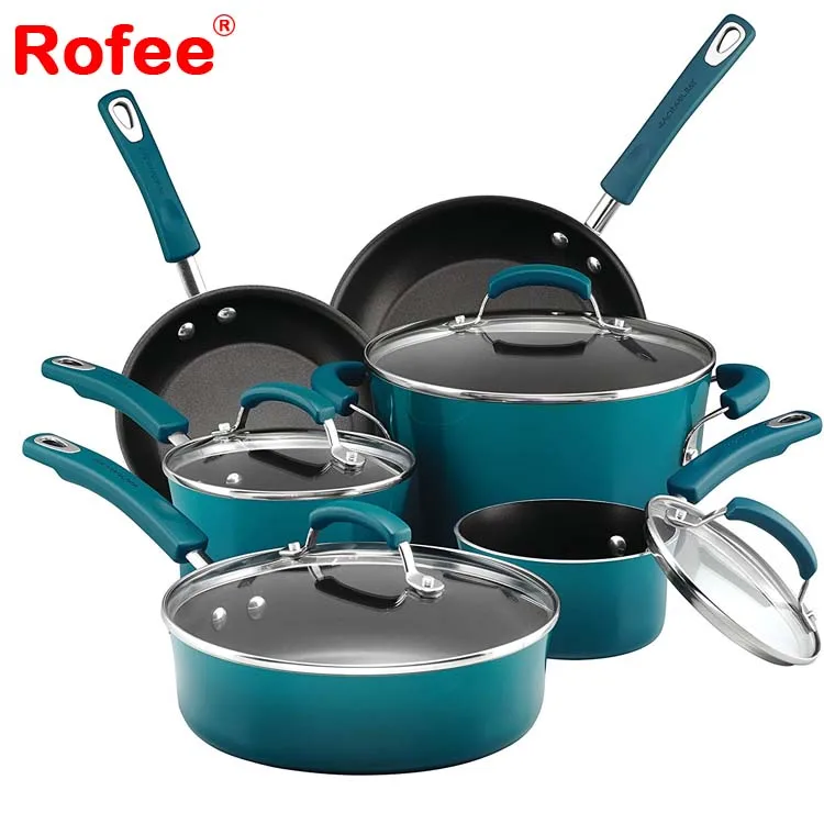 Hard Porcelain Enamel Nonstick Cookware Set,10piece,Marine Blue Buy