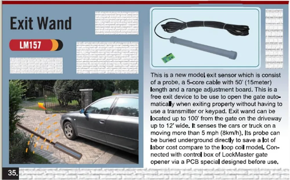 Lockmaster Lm157 Driveway Automatic Gate Opener Buried Vehicle Exit Wand Sensor Kit Buy Lock