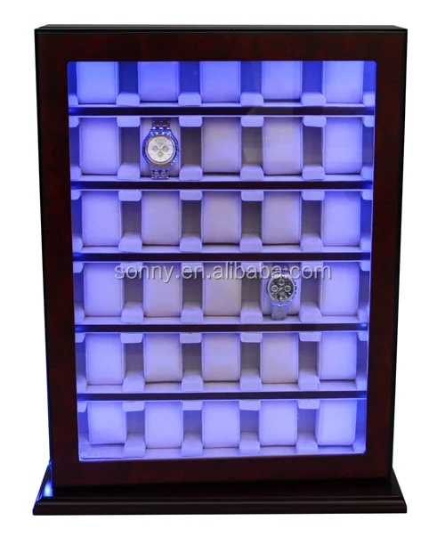 Wooden Wall Stand Cabinet Display Watch 