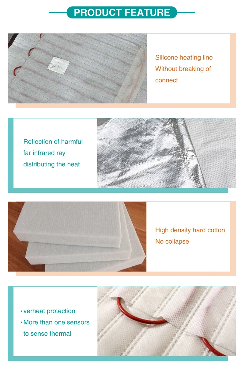 Queen Size Body Thermal Massage Far Infrared Mats Therapy Healthy Amethyst Heating Mattress Pad